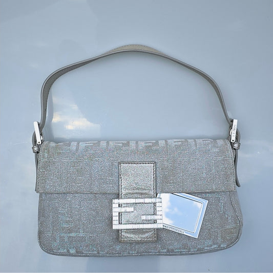 Fendi Baguette in Silver Glitter/Iridescent