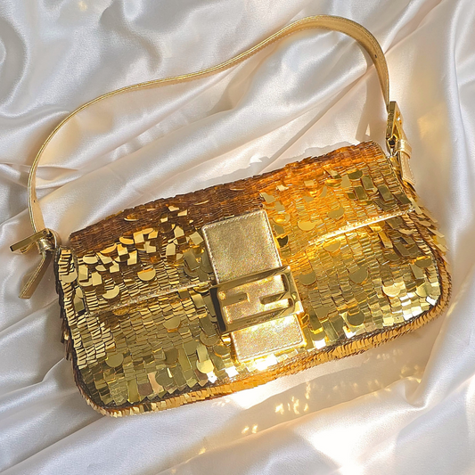 Fendi Baguette Sequins Gold