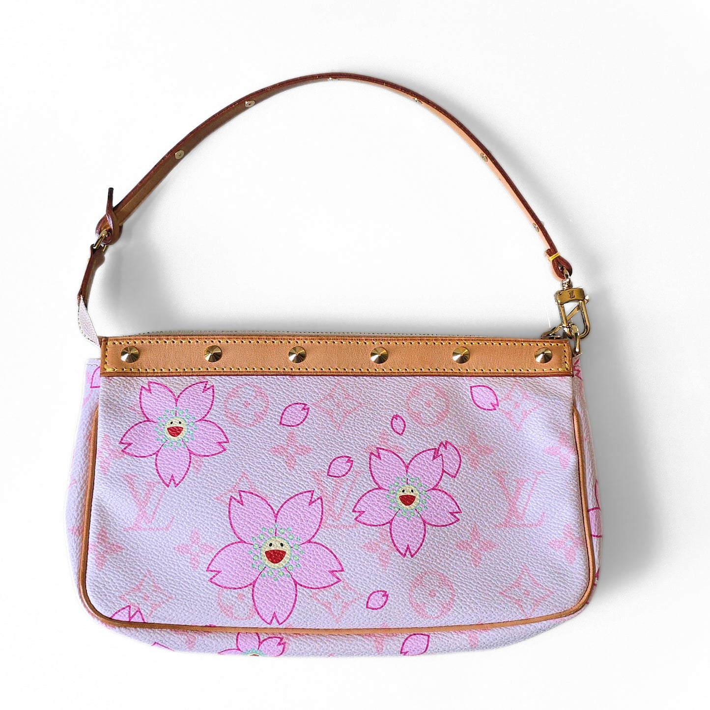 Louis Vuitton Limited Edition Takashi Murakami Cherry Blossom Pochette Pink