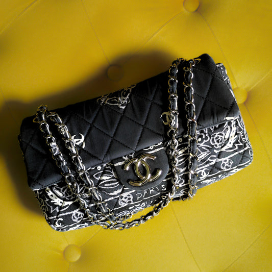 Chanel Paisley Bandana Flap Bag Black