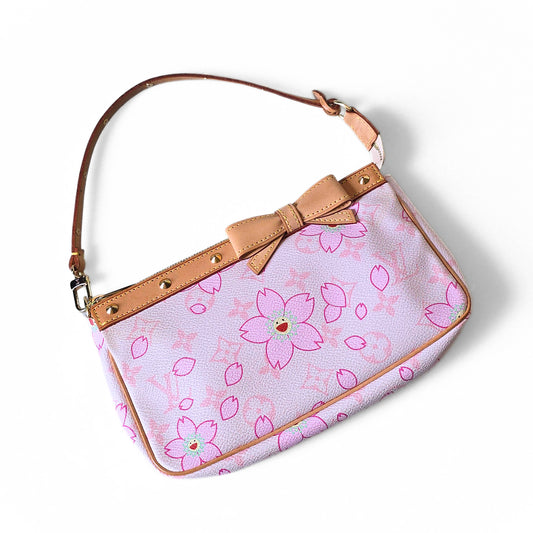 Louis Vuitton Limited Edition Takashi Murakami Cherry Blossom Pochette Pink