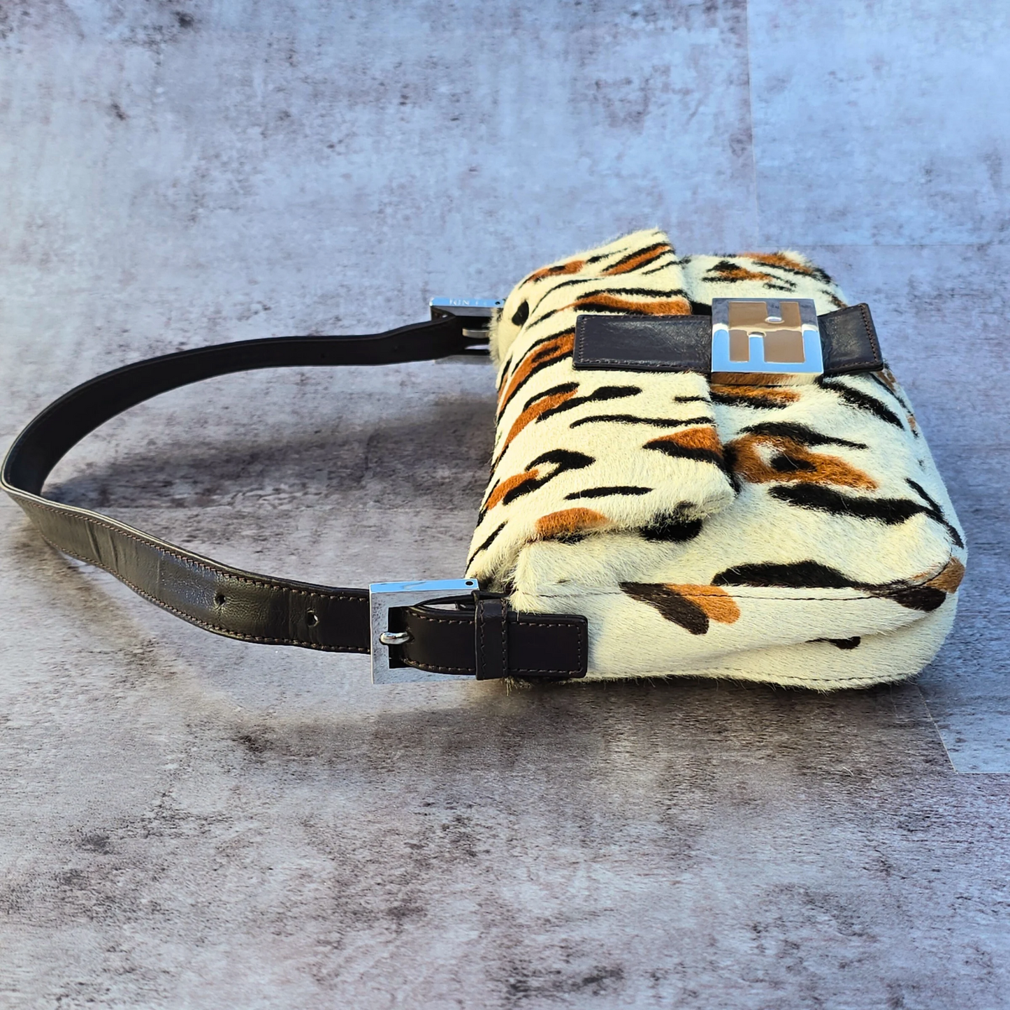 Fendi Baguette Leopard Print Pony Hair