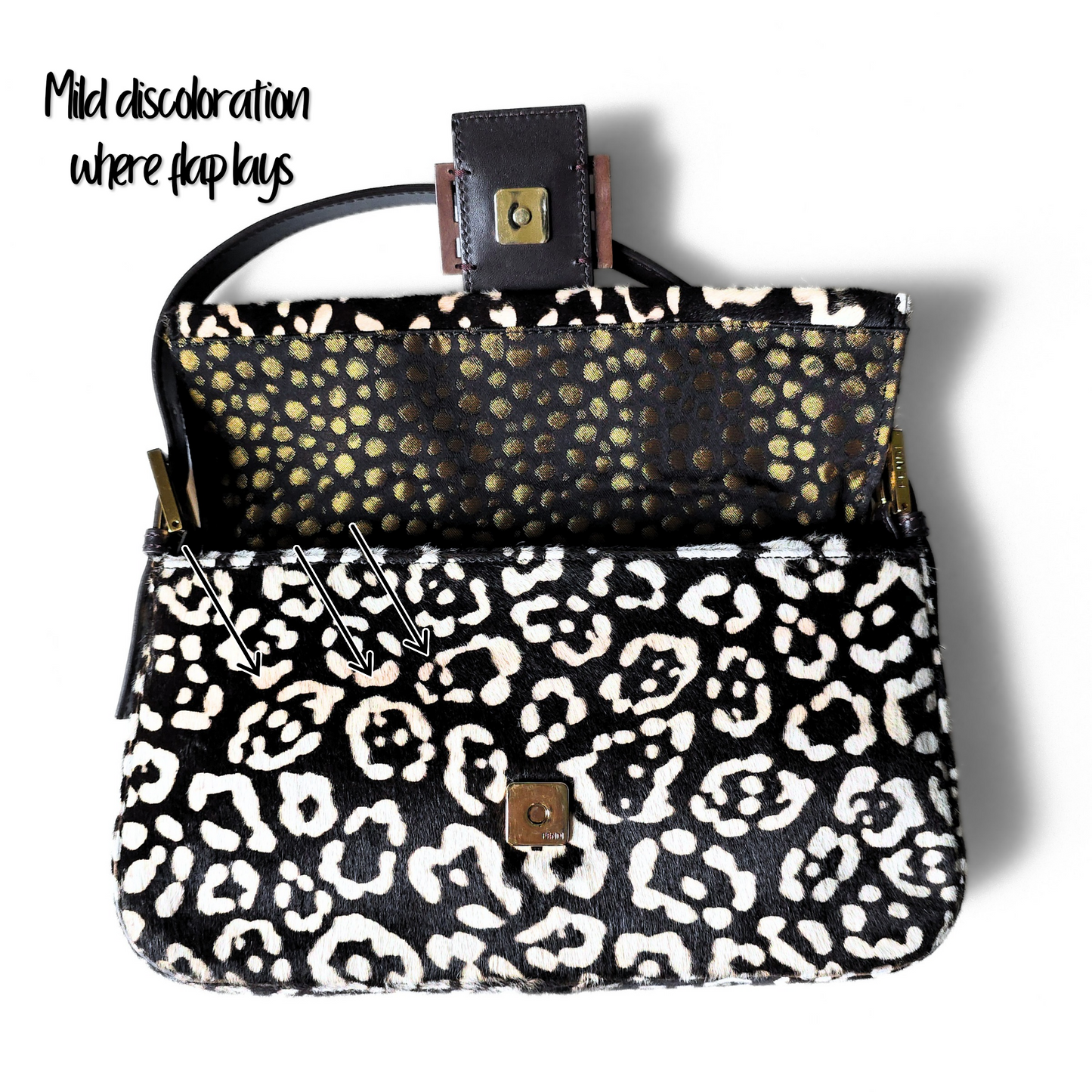Fendi Baguette Leopard Print Pony-Hair
