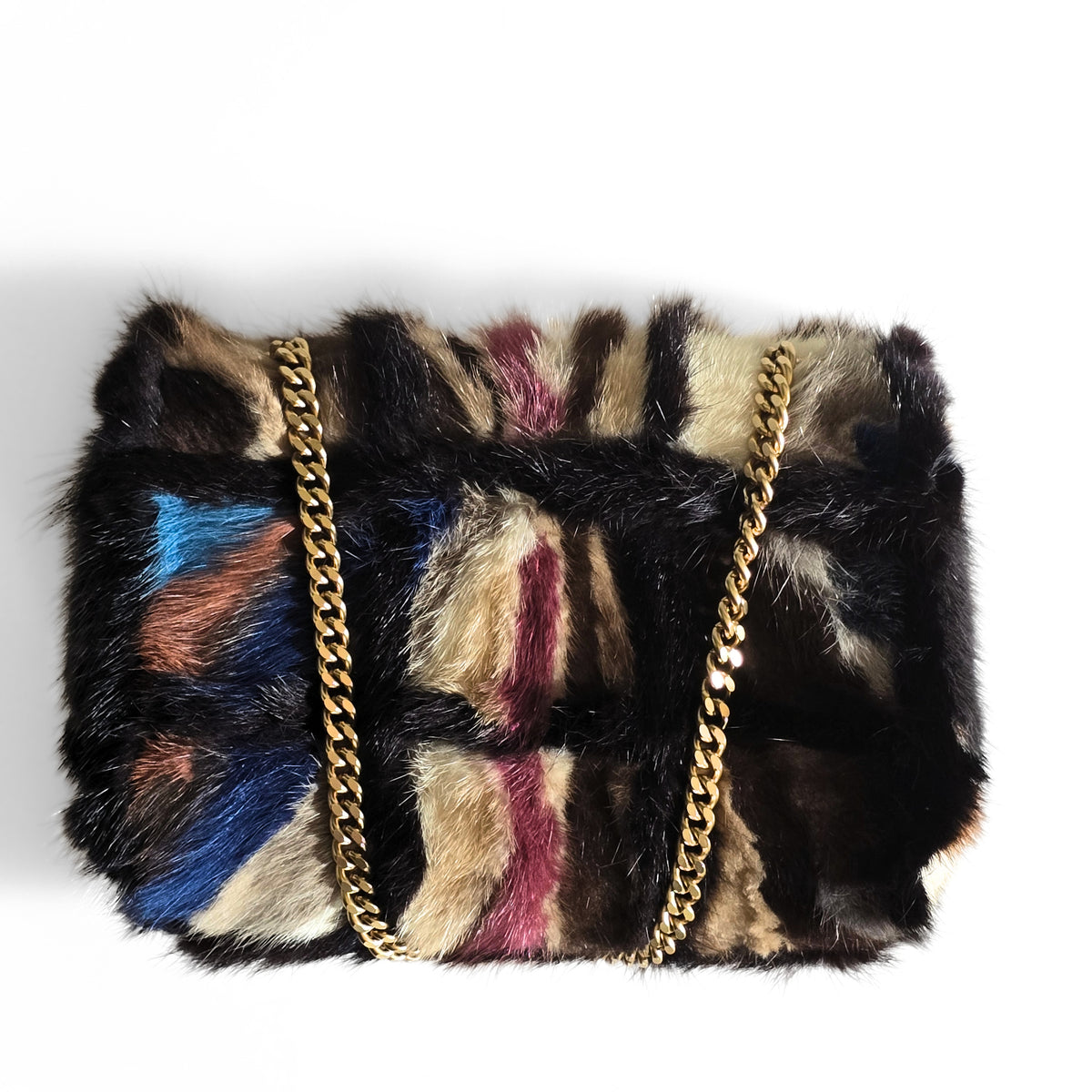 Chanel Mink Patchwork Arm Candy Single Flap Bag GHW Medium