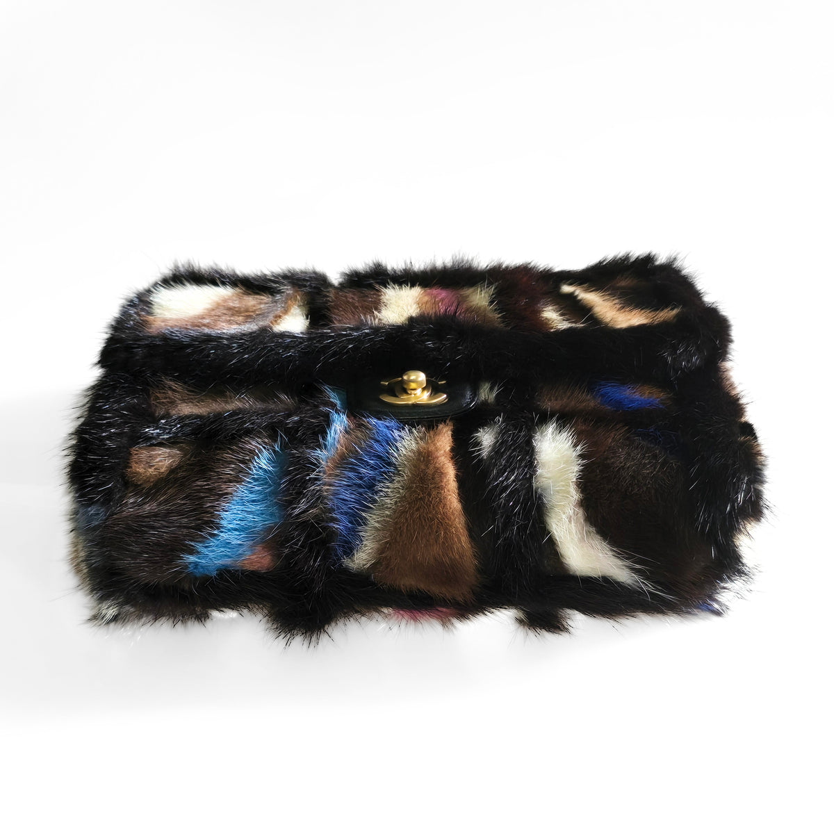 Chanel Mink Patchwork Arm Candy Single Flap Bag GHW Medium
