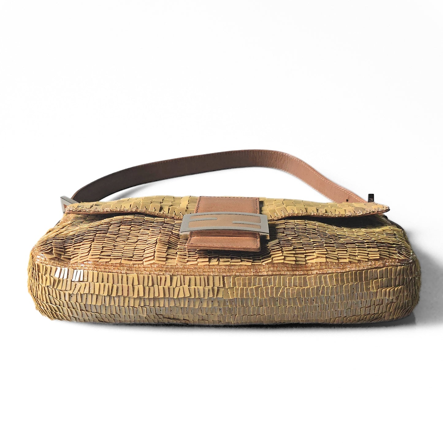 Fendi Baguette Caramel Brown Sequins