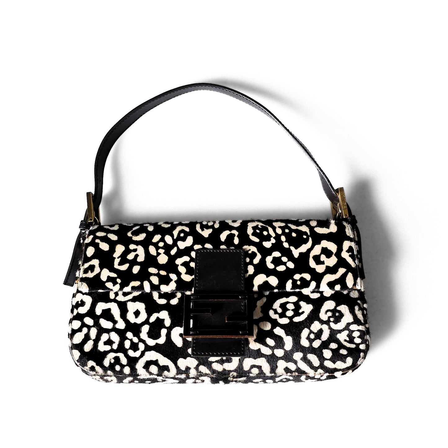 Fendi Baguette Leopard Print Pony-Hair