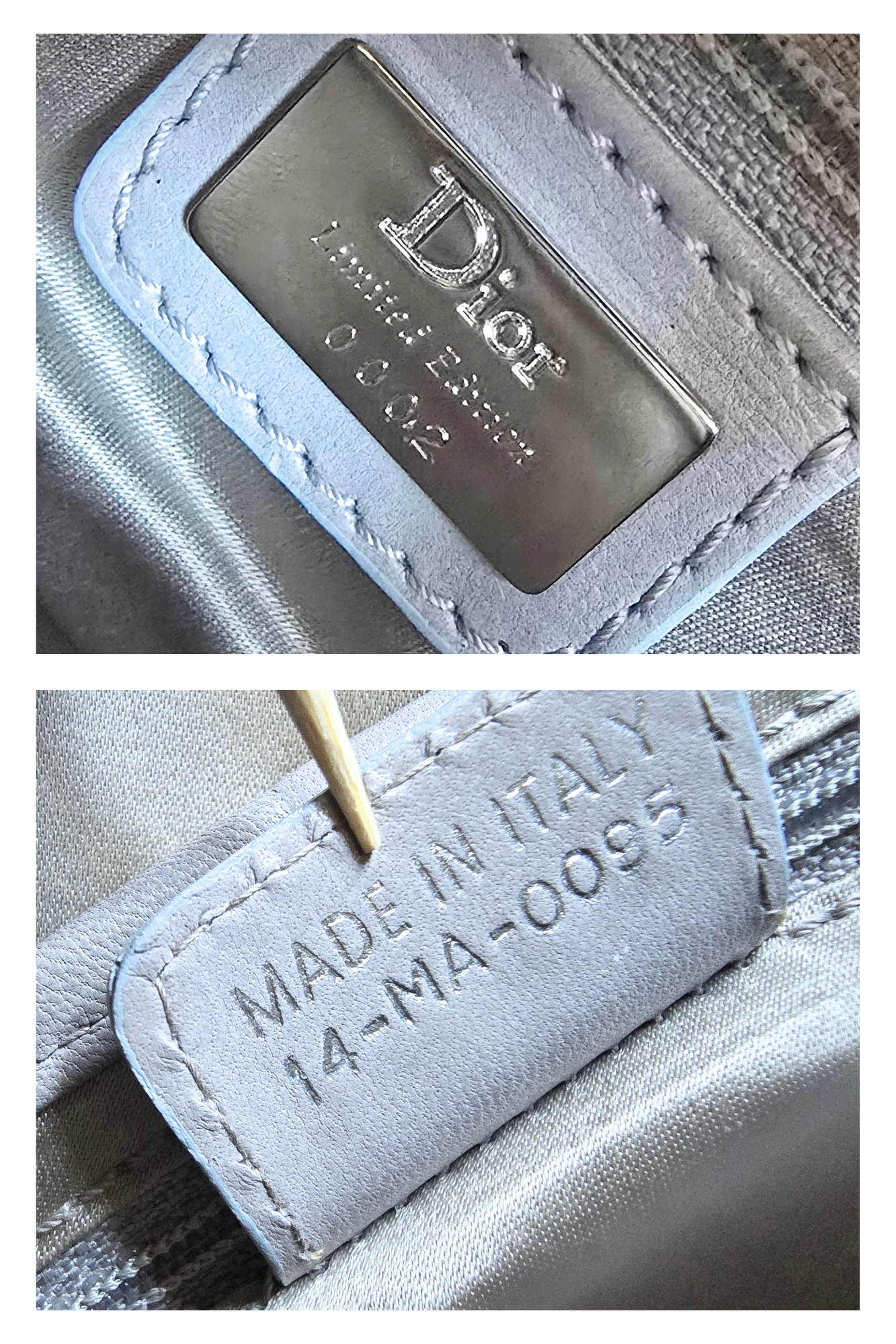 Dior Saddle Bag Limited Edition Beaded Silver Silk