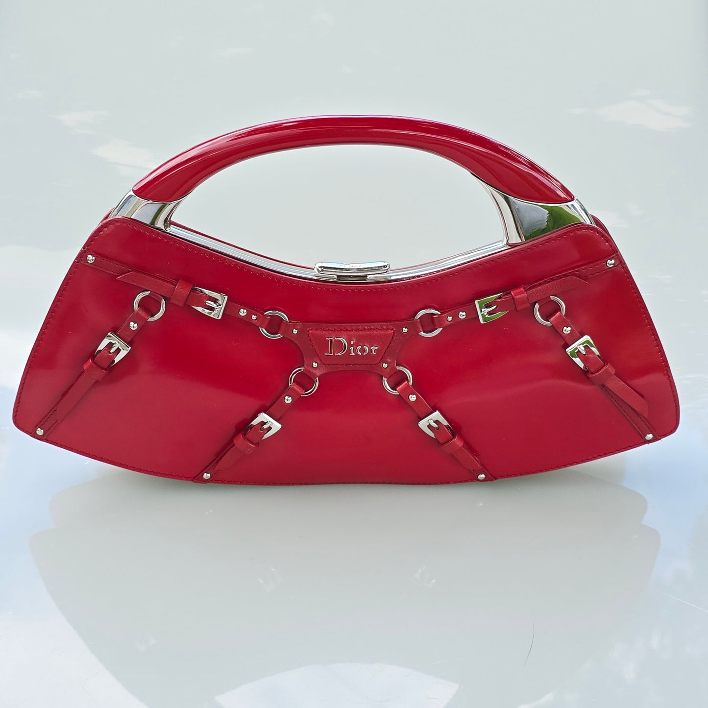 Dior Bondage Bag Red Patent Leather