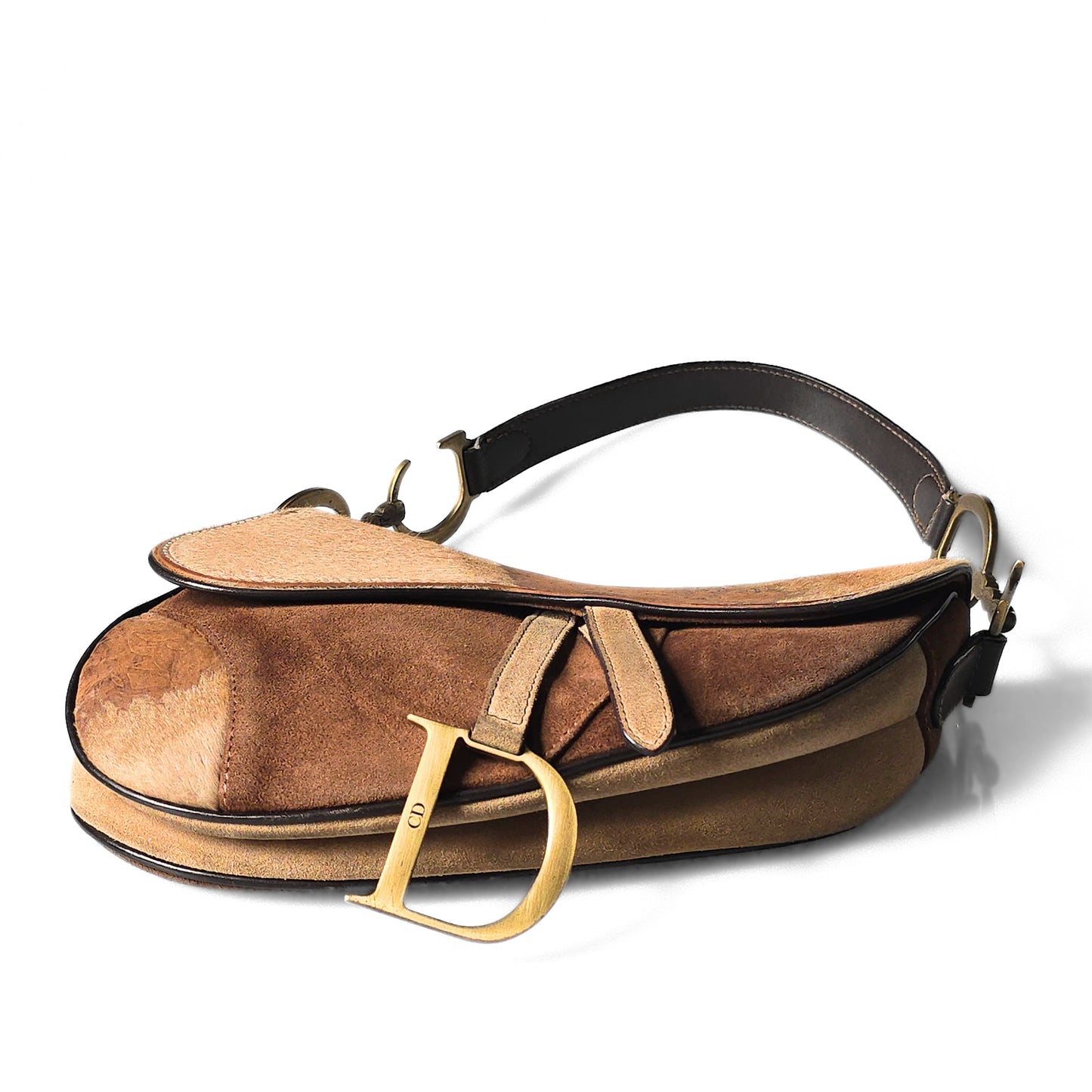 Dior Saddle Bag Ombre Pony-Hair Embossed