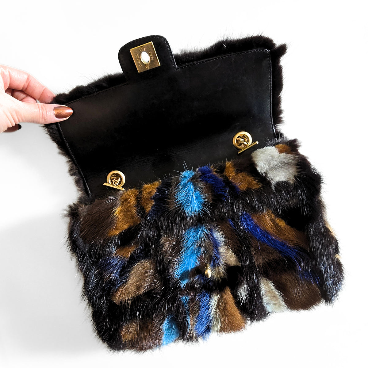 Chanel Mink Patchwork Arm Candy Single Flap Bag GHW Medium
