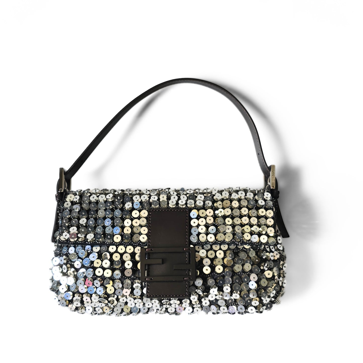 Fendi Baguette Silver 3D Sequins