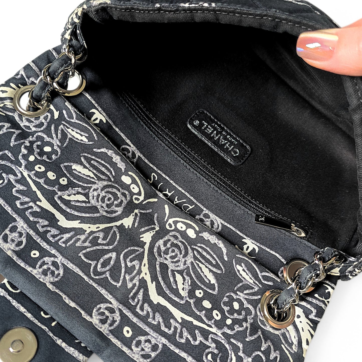 Chanel Paisley Bandana Flap Bag Black