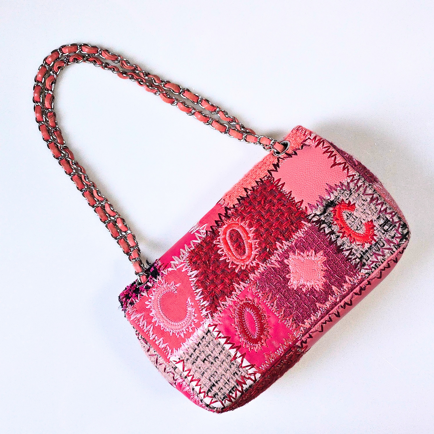 Chanel Medium Patchwork Flap Bag Pink/Red
