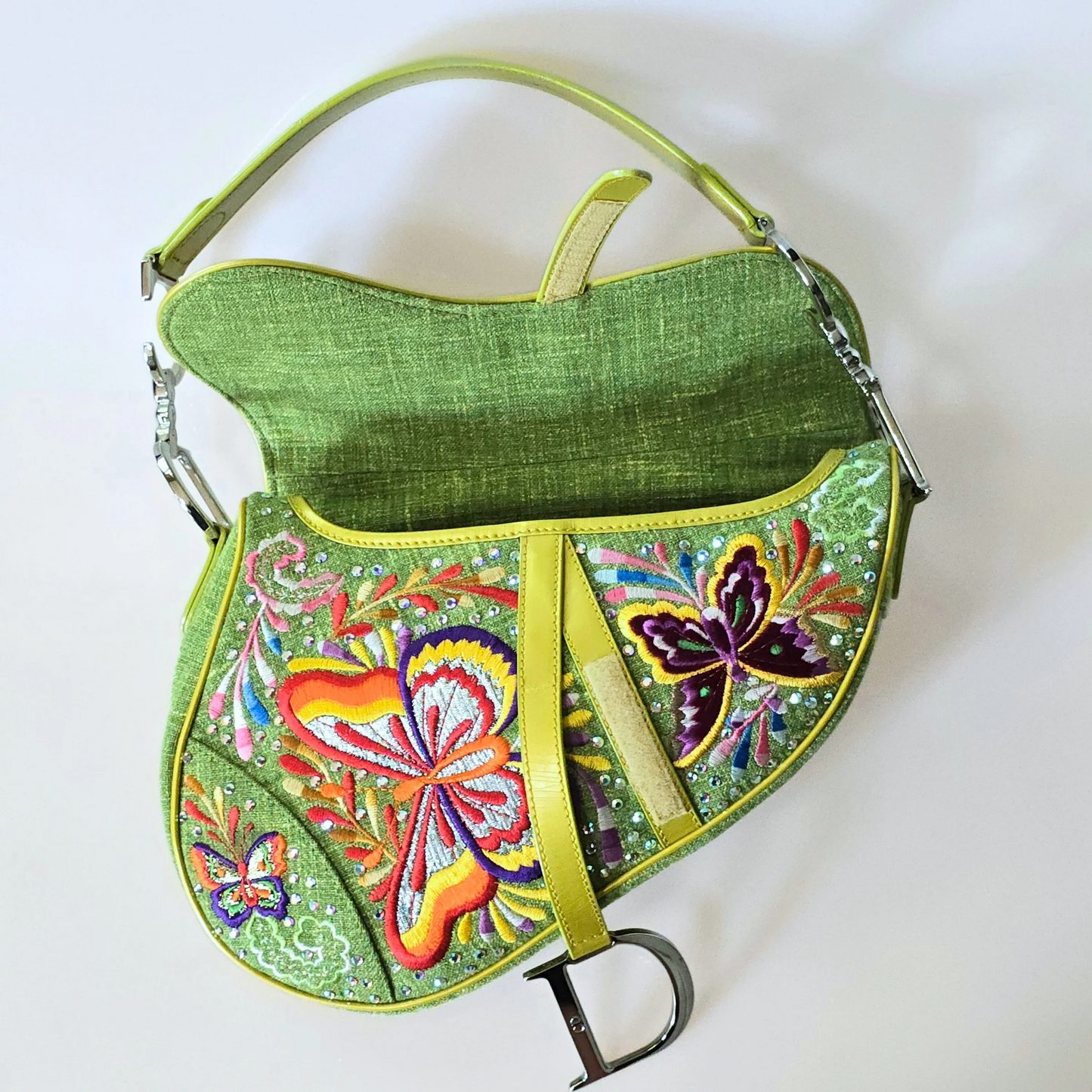 Dior Limited Edition Crystal Butterfly Saddle Bag