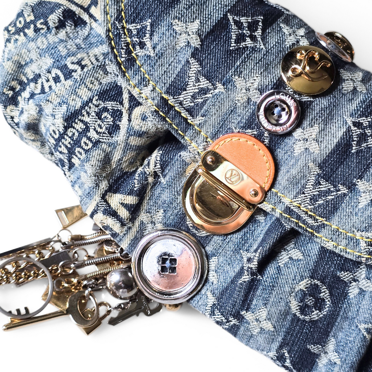 Louis Vuitton x Judy Blame Limited Edition Denim Raye Pleaty with Charms
