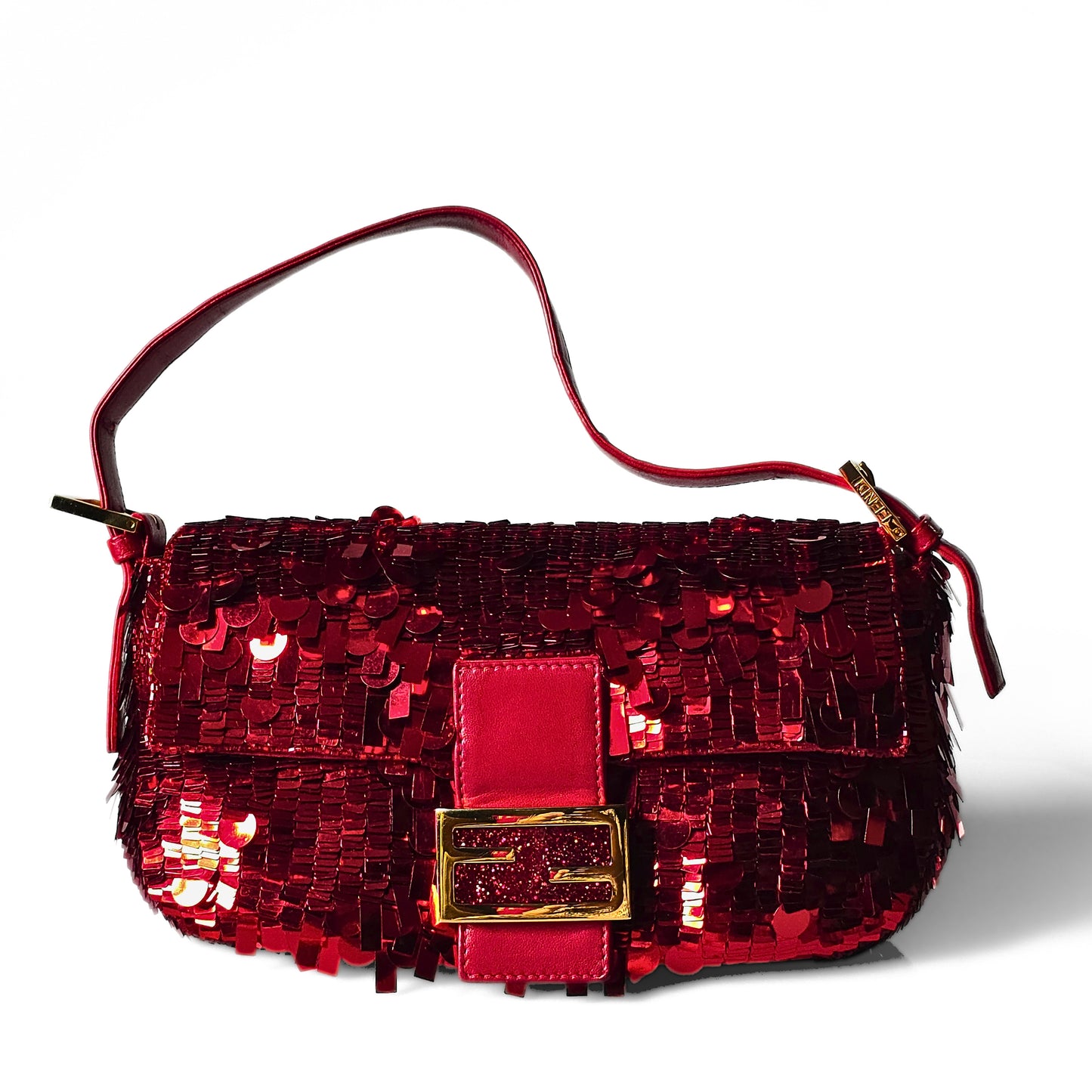 Fendi Baguette Ruby Red Sequins