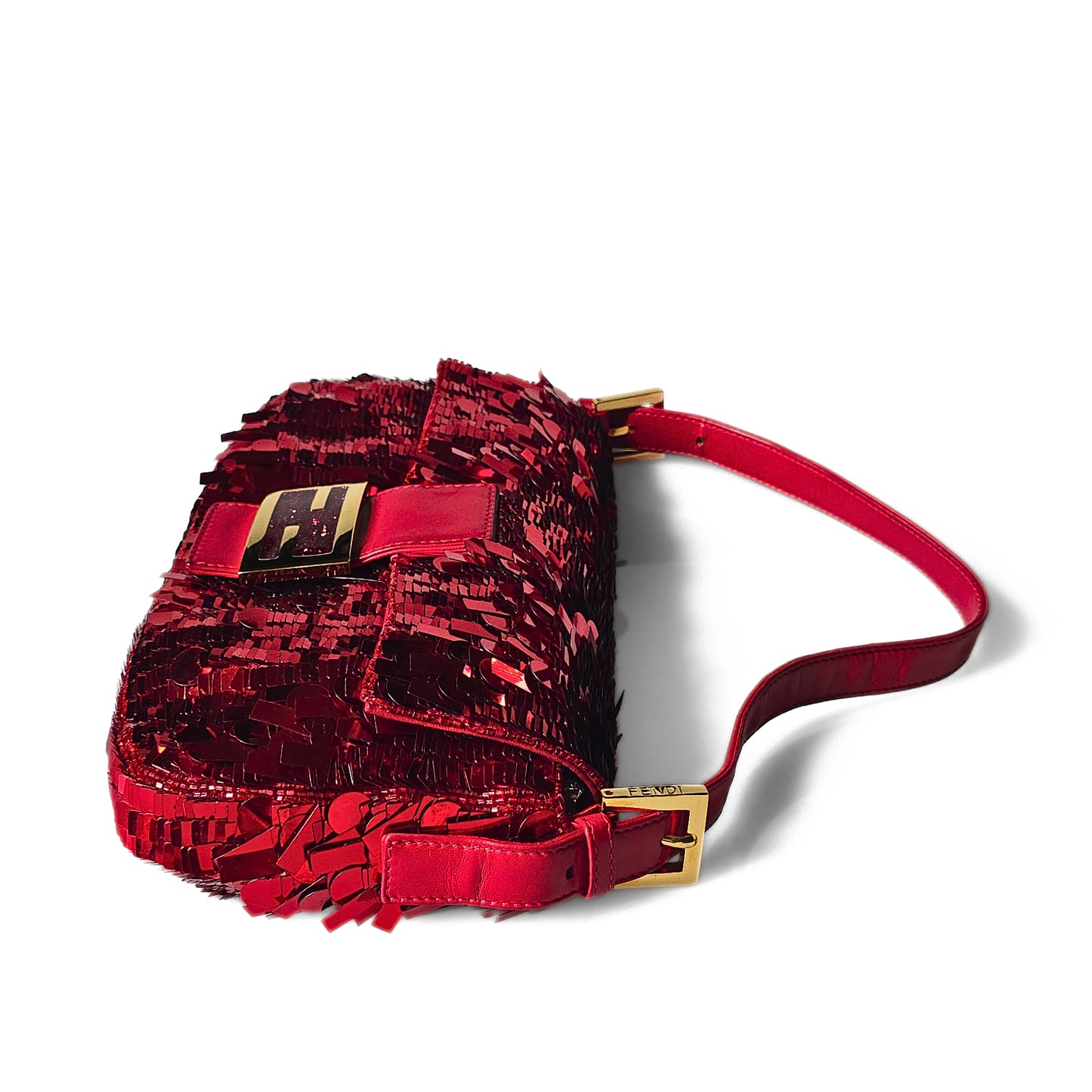 Fendi Baguette Ruby Red Sequins