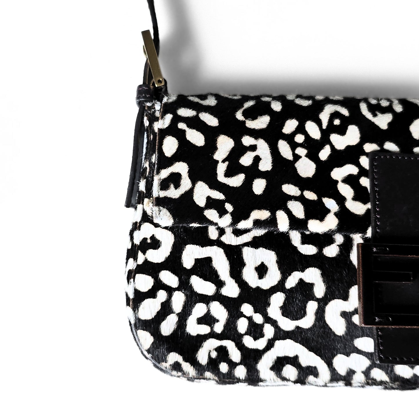Fendi Baguette Leopard Print Pony-Hair