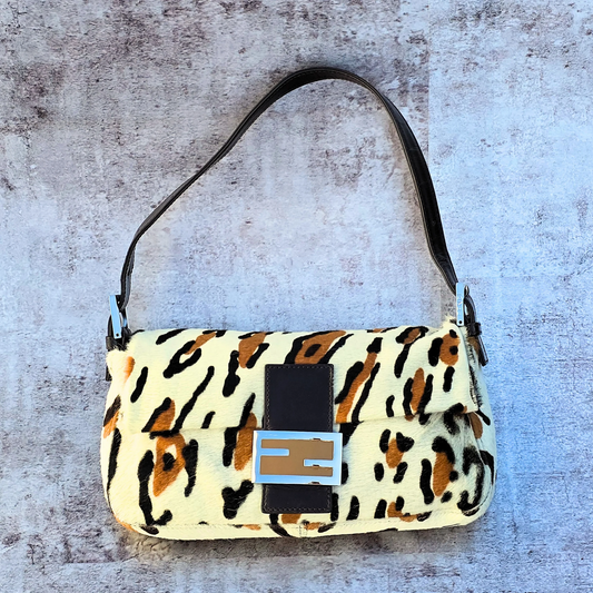 Fendi Baguette Leopard Print Pony Hair