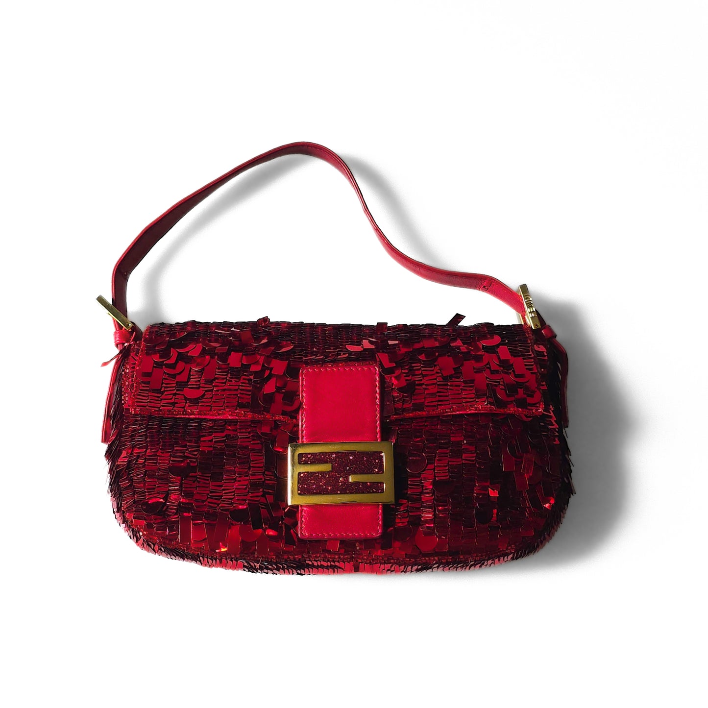 Fendi Baguette Ruby Red Sequins