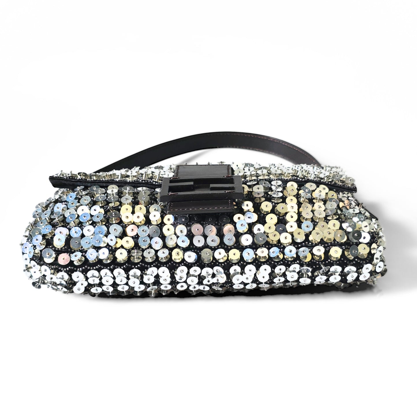 Fendi Baguette Silver 3D Sequins